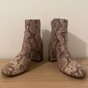 Snakeskin booties